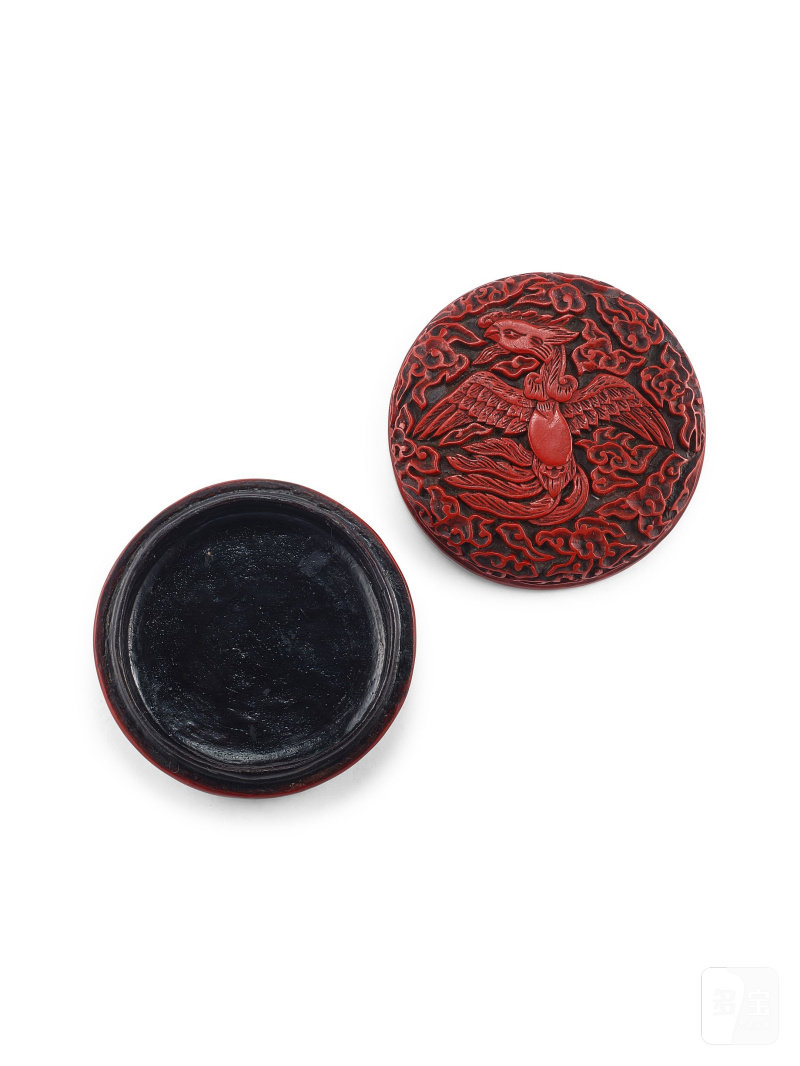 十六世紀　剔紅鳳凰紋蓋盒 | A SMALL CARVED CINNABAR LACQUER 'PHOENIX' BOX AND COVER - 图3